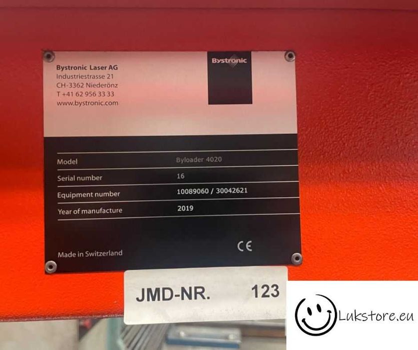 Bystronic Byloader 4020 załadunek arkuszy do wyciniarki laserowe