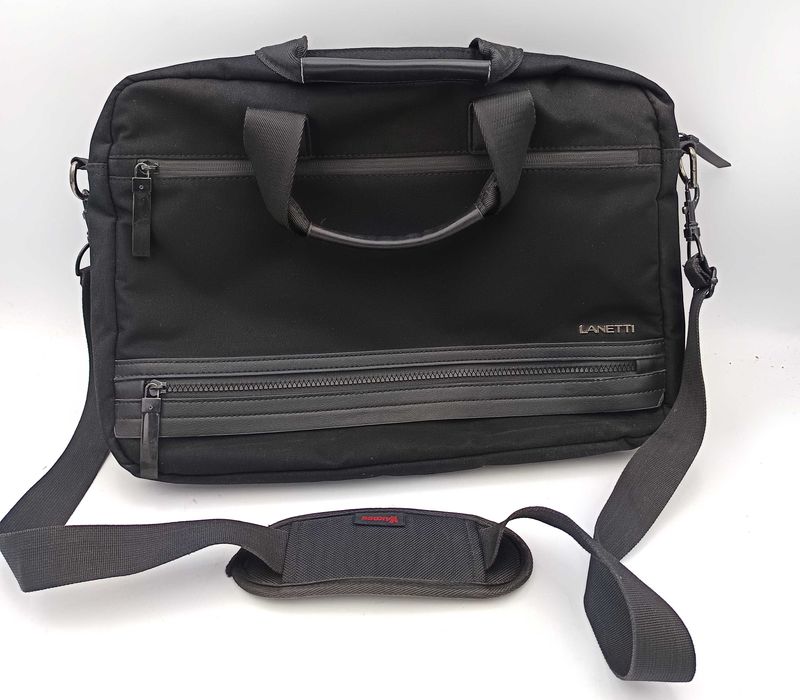 Torba na laptop 15,6” LANETTI – dużo kieszeni, pasek na ramię
