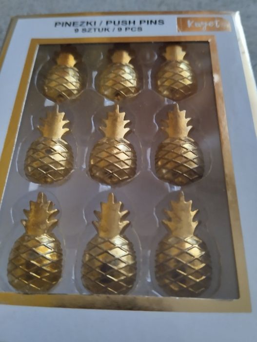 Pinezki do tablicy w kształcie ananasa nowe
