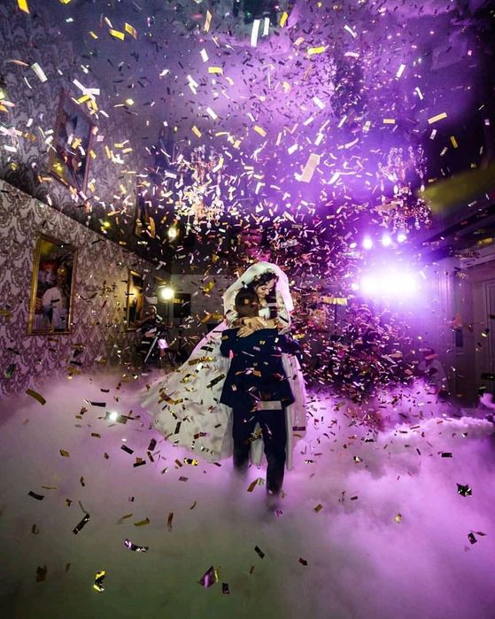 Promocja Ciężki dym Wiatraki Iskier Fontanna Konfetti Efektu Taniec