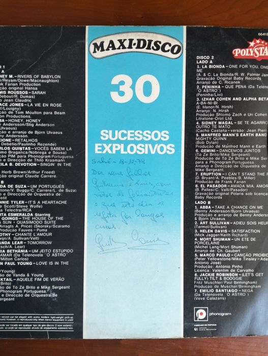 Disco de vinil LP duplo 30 Sucessos Explosivos