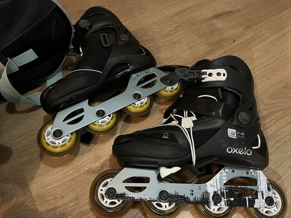 Patins em Linha Ajustáveis (37–40) + Mala – Quase Novos