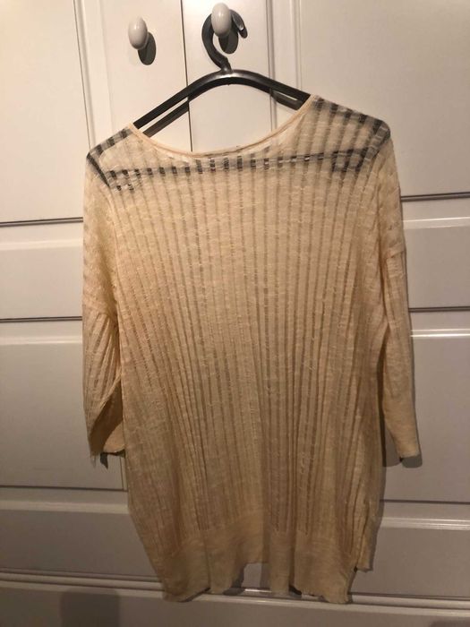 Blusa beije em malha SISLEY, viscose, tamanho S