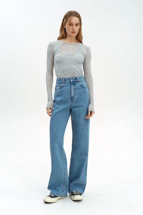 Прямі блакитні джинси
