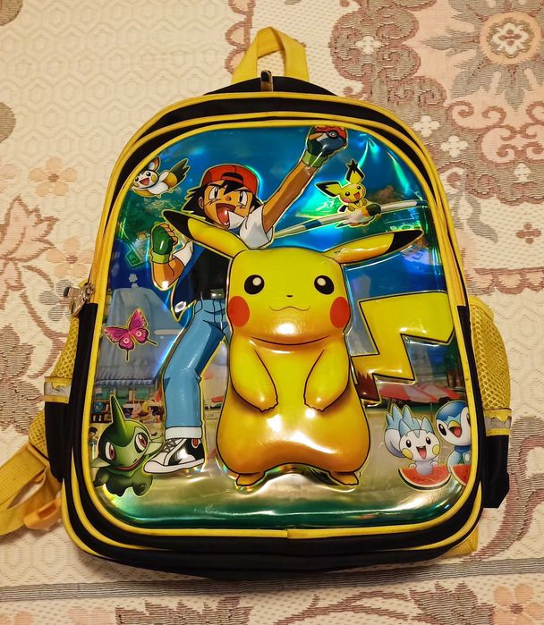 Mochila pokemon pikachu imagem 3d saliente