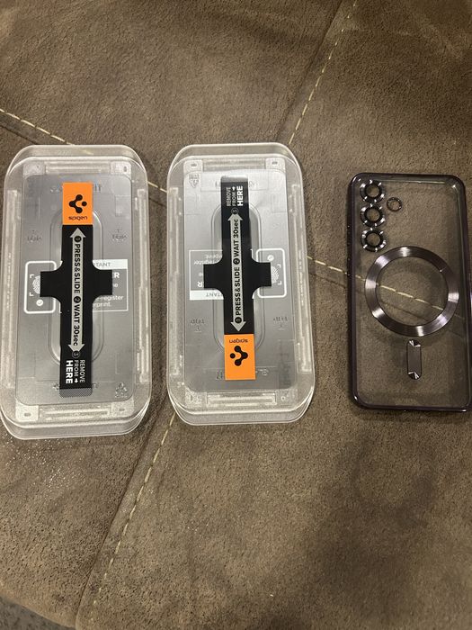 2 películas spigen + capa nova para S24