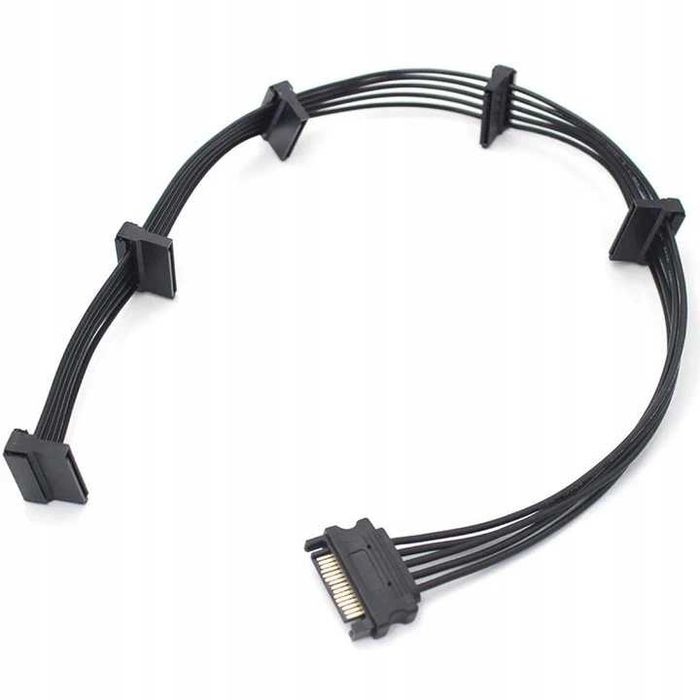 Rozdzielacz Adapter Zasilania Kabel Zasilający Sata 15PIN na 5xSata PC