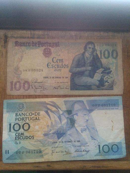 Notas antigas de escudos e na so