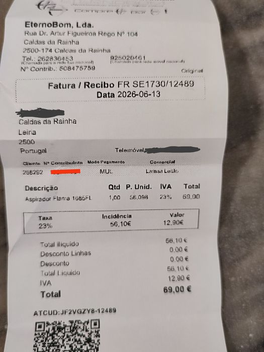 Aspirador sem saco, como novo