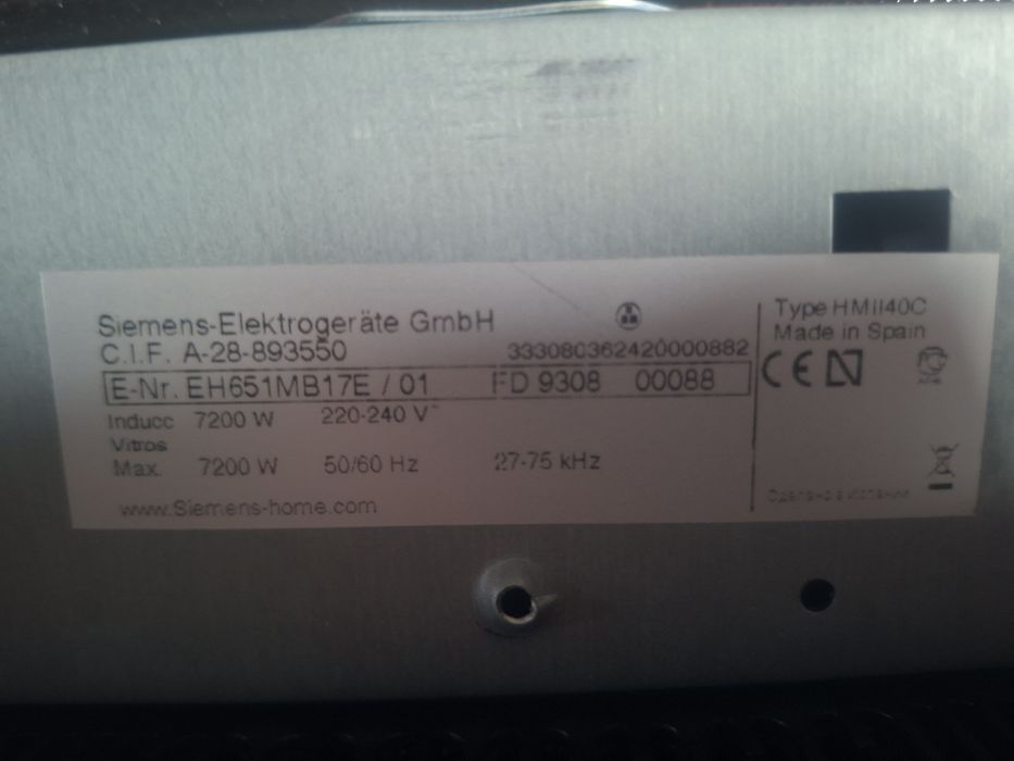 Plyta indukcyjna Siemens, 60 cm