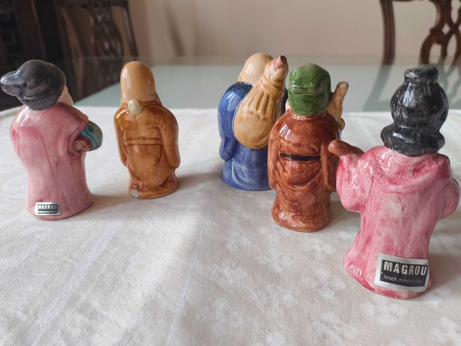5 Figuras Orientais em Cerâmica Magrou