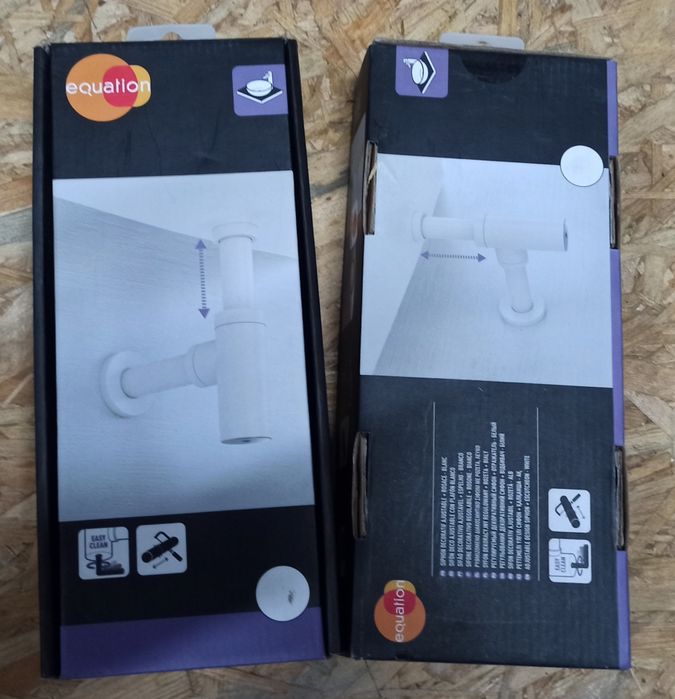 Syfon Equation biały metalowy 2 szt. umywalka