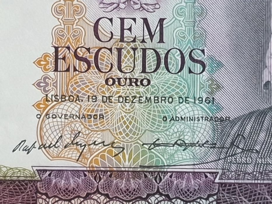 2 notas 100 escudos Pedro Nunes 1961