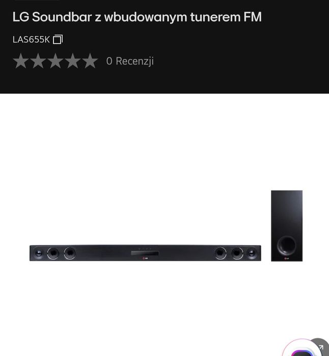Soundbar LG LAS 655K z wbudowanym radiem FM, 320 wat