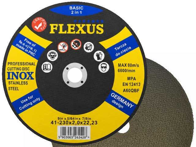 Tarcza tarcze do cięcia metalu INOX 230x2.0 FLEXUS BASIC 230 x 2,0