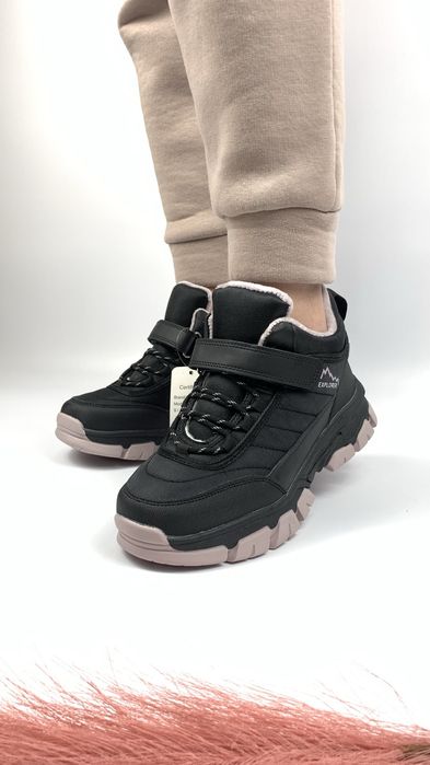 Зимові черевики для дівчинки, екошкіра + мех, р. 32-37