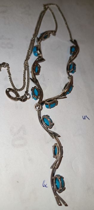Naszyjnik srebro turkus