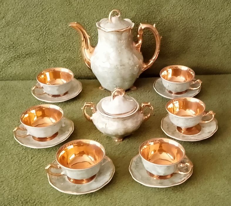 Serwis kawowy Karolina z Jaworzyny Śląskiej, dla 6 osób, PRL.