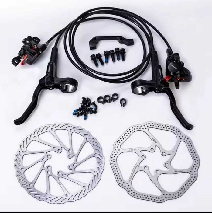 Тормоза SHIMANO  MT200 комплект (перед + зад), ротора