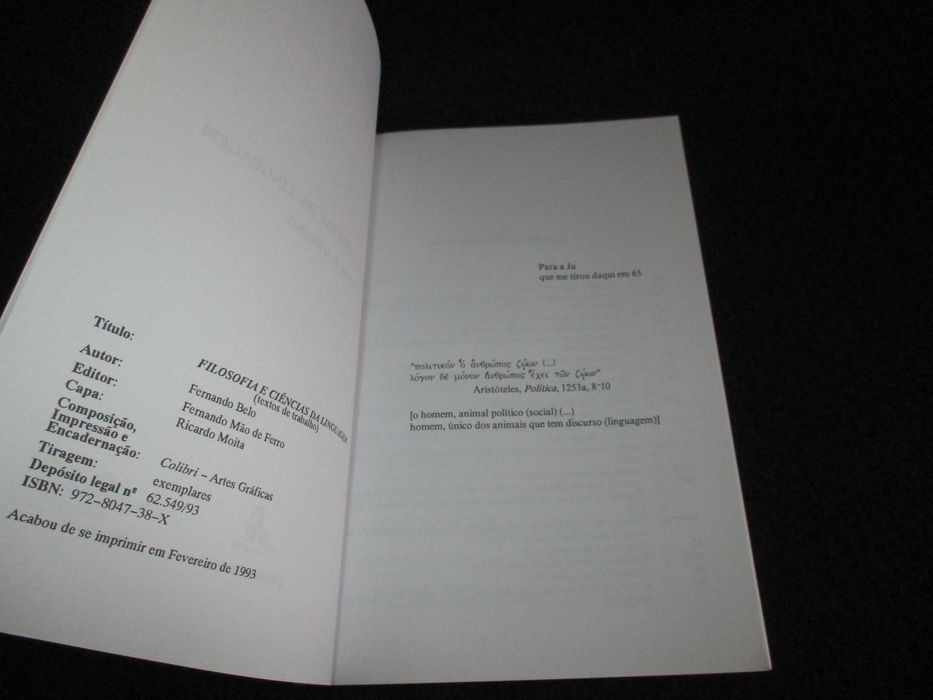 Livro Filosofia e Ciências da Linguagem Fernando Belo