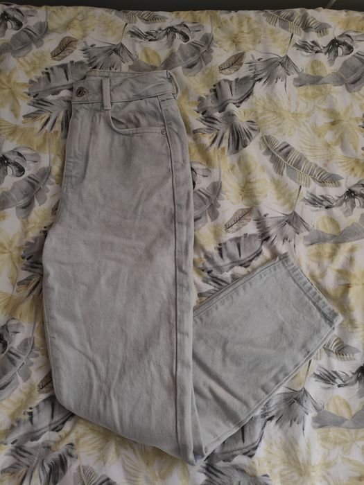 Spodnie straight/mom fit szare Zara rozmiar Xxs