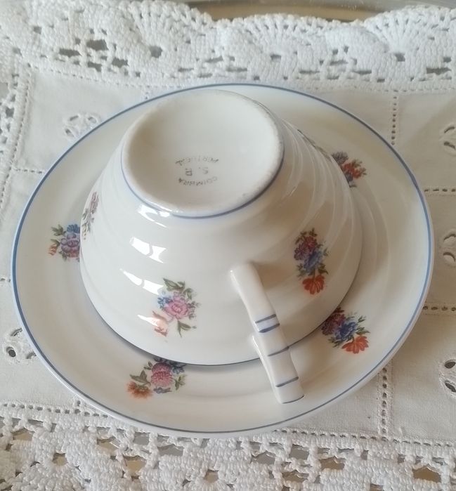 Chávena de chá com pires em porcelana SP Coimbra