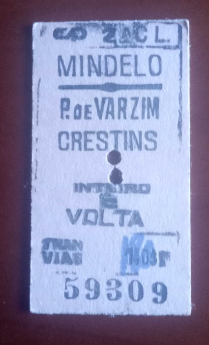 January 1994 Train Ticket Mindelo/Póvoa de Varzim
