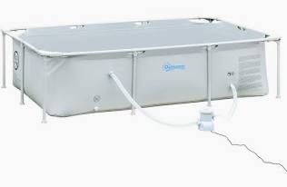 Piscina desmontável 252x152x65cm Cinza claro Outsunny