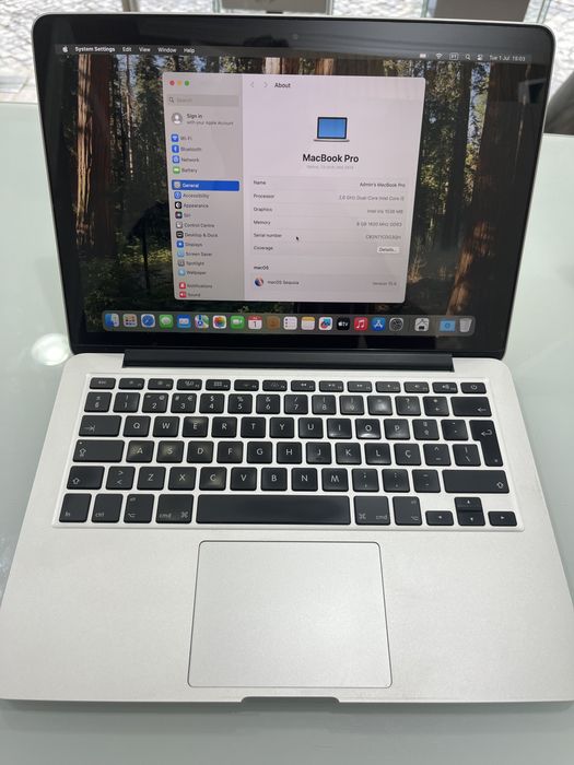Macbook pro Retina 13 de 2014 i5 8 GB RAM 256GB SSD Como Novo
