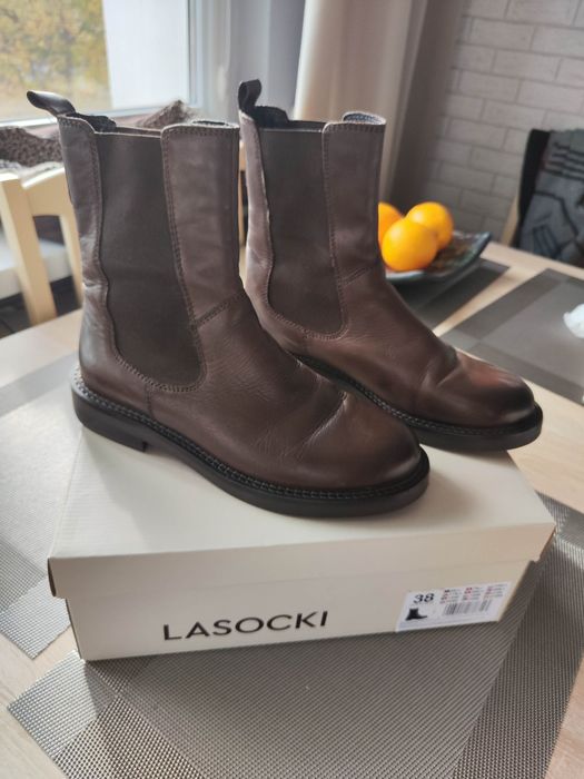 Buty Lasocki sztyblety ciemny brąz r. 38