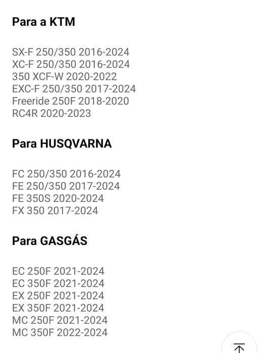 Escovas motor arranque ktm, husquvarna, gas gas novas em caixa!