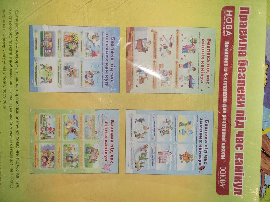 Плакат шкільний правила безпеки на канікулах