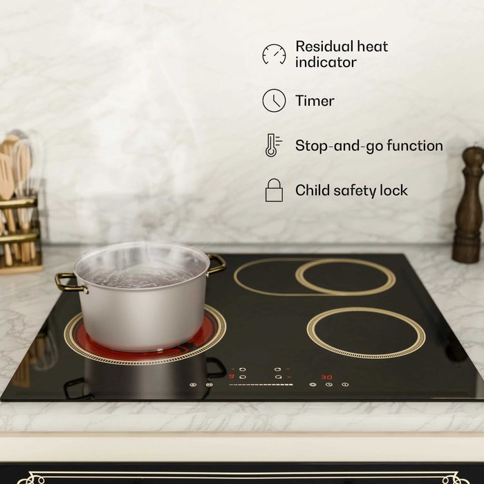 Варильна поверхня Victoria 4 60cm Ring Ceramic Hob Black плита електрична варочная