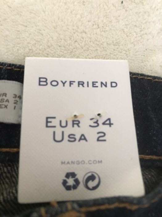 NOWE MANGO jeansy boyfriend przetarcia spodnie navy dziury 34 XS -50%