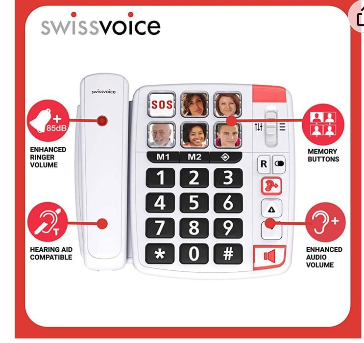 Telefone p/ dificuldade visual,  auditiva números e  som amplificado .64750485330306124