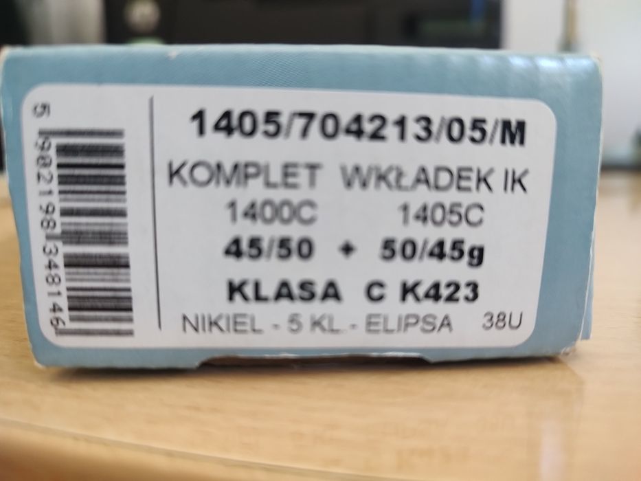 Komplet wkładek Wilka 45/50 50/45g nikiel klasa C