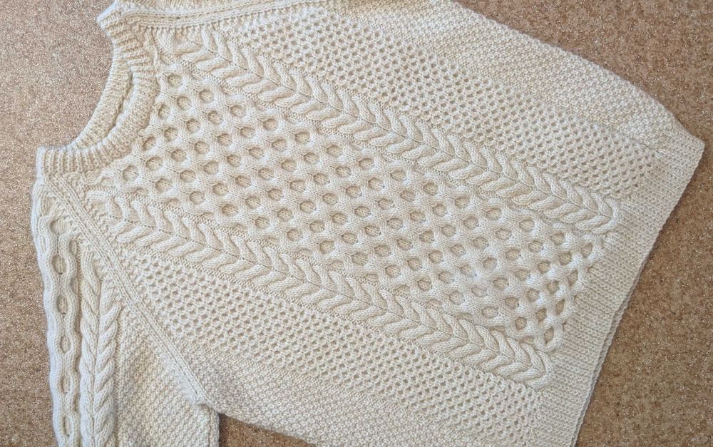 Мужской шерстяной свитер,  косами