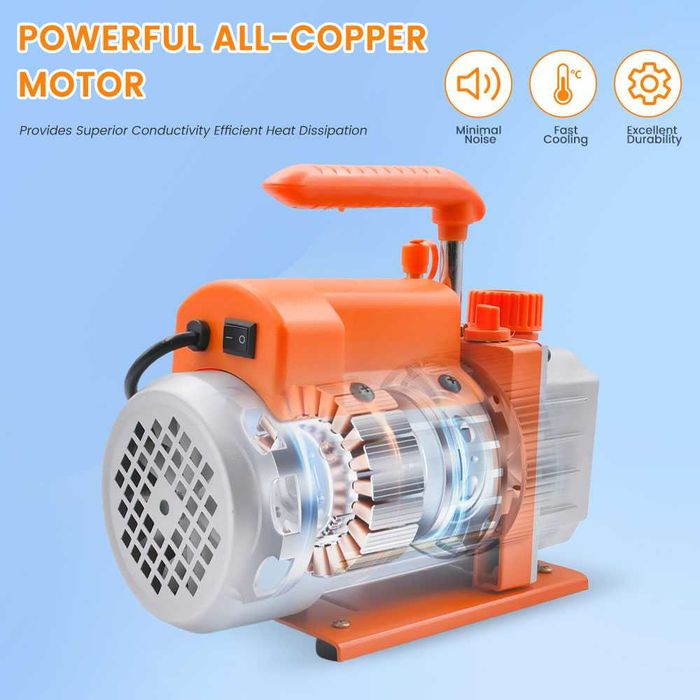 Bomba de Vácuo para HVAC/Refrigeração - Motor de Cobre, 3.5 CFM NOVO