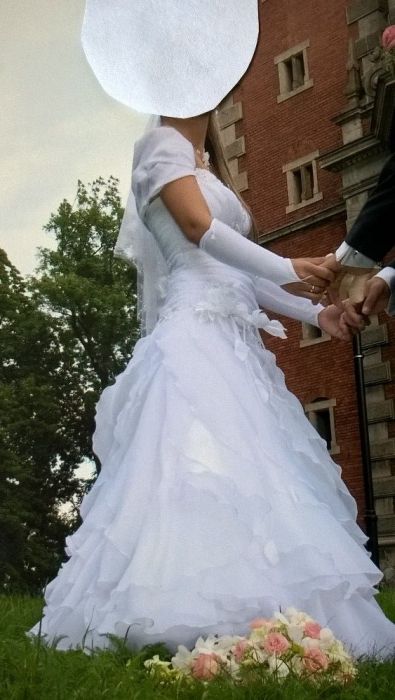 Suknia Ślubna Falbana roz 34-36 kolor biały