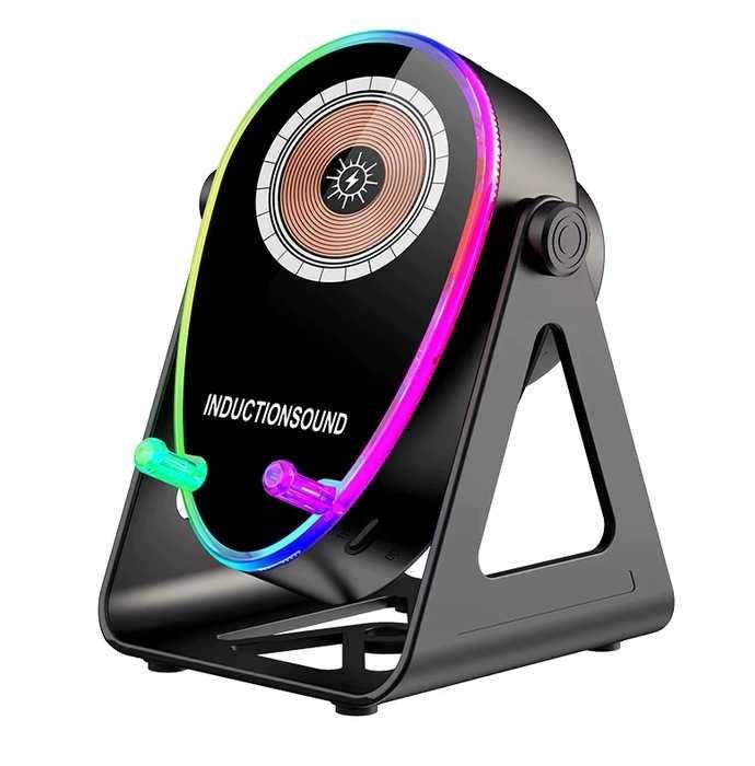Głośnik Bluetooth 5w1 Uchwyt Na Telefon LED Indukcyjny Powerbank Usb-c Rgb