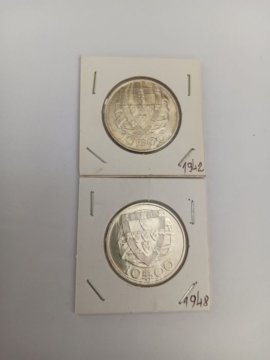 Colecção completa de moedas de 10 escudos, prata, caravelas