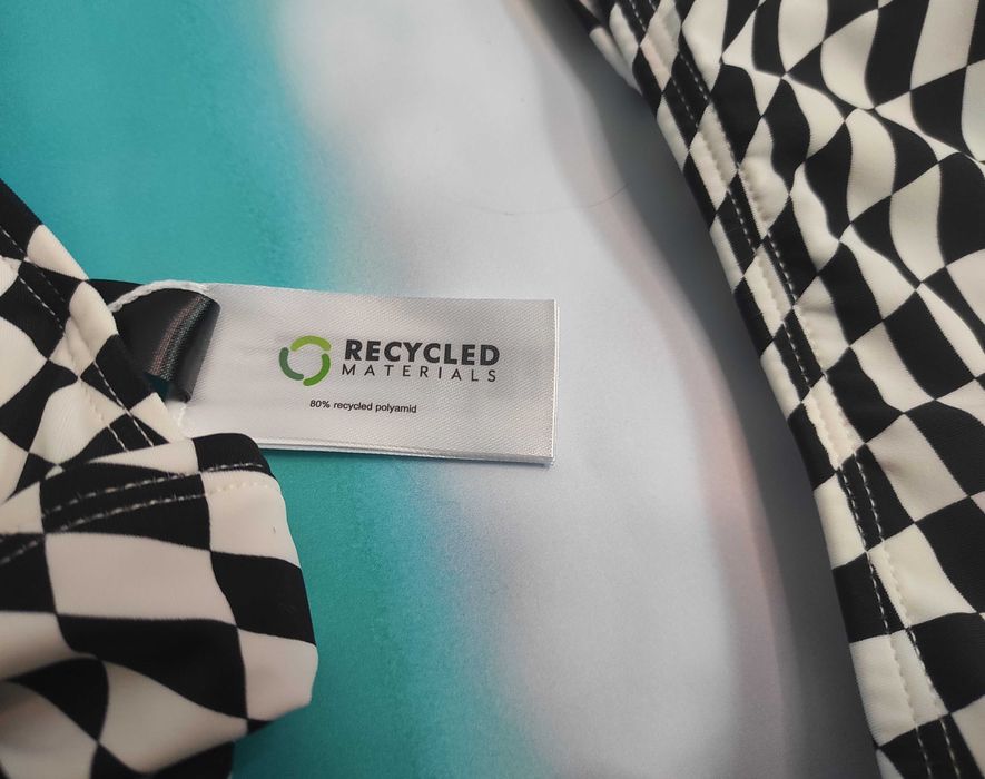 Bikini czarno-białe szachownica Rainbow