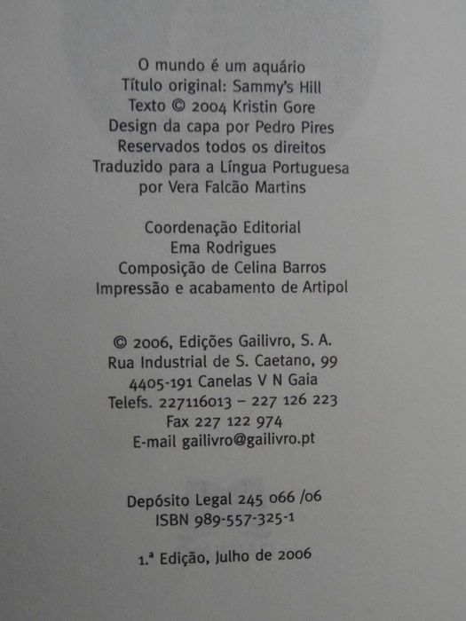 O Mundo é Um Aquário de Kristin Gore - 1ª Edição