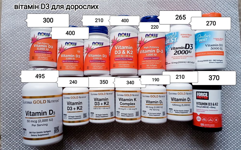 Вітамін D3,Д3, Д3+К2,К2,D3+K2,Vitamin K Complex,жир арктичного крилю