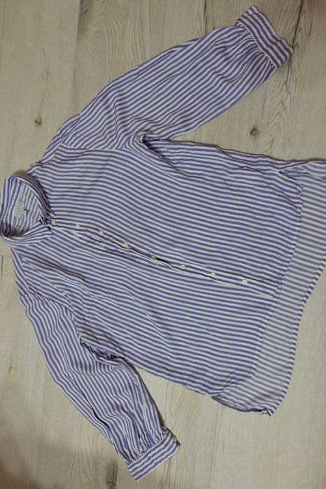 Koszula z wiskozy w niebiesko-białe paski reserved S/M