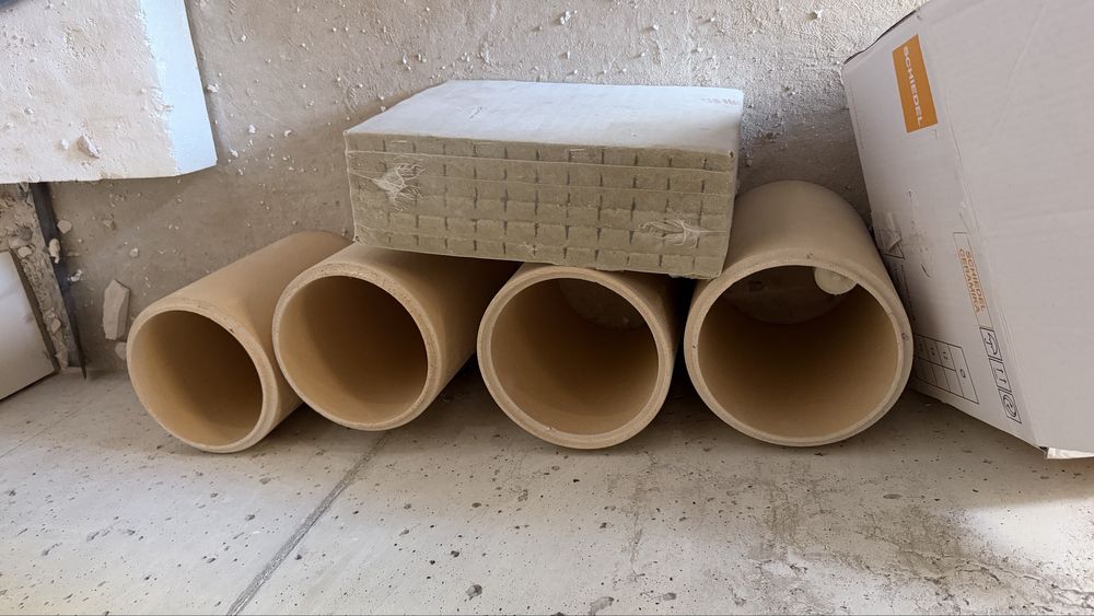 Wkłady ceramiczne Schiedel Rondo Plus 20 4 sztuki i paczka wełny