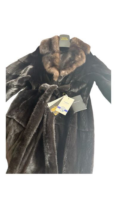 Новая шуба Blackglama Sobol крой кимоно сквозной пояс