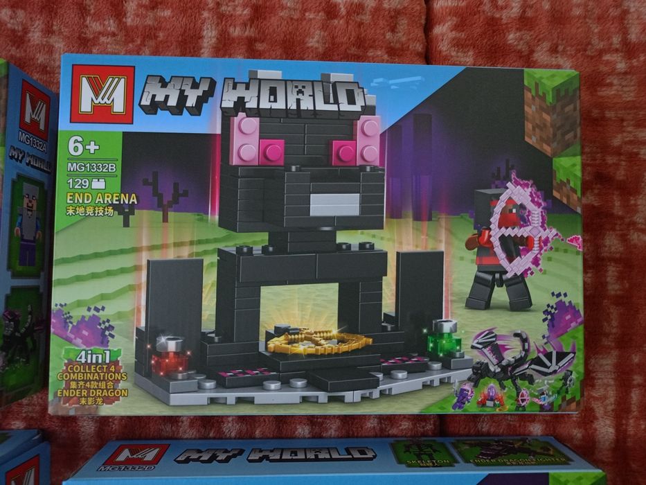 NOWE Mega zestaw klocków Minecraft My World Smok Endu 4 pudełka