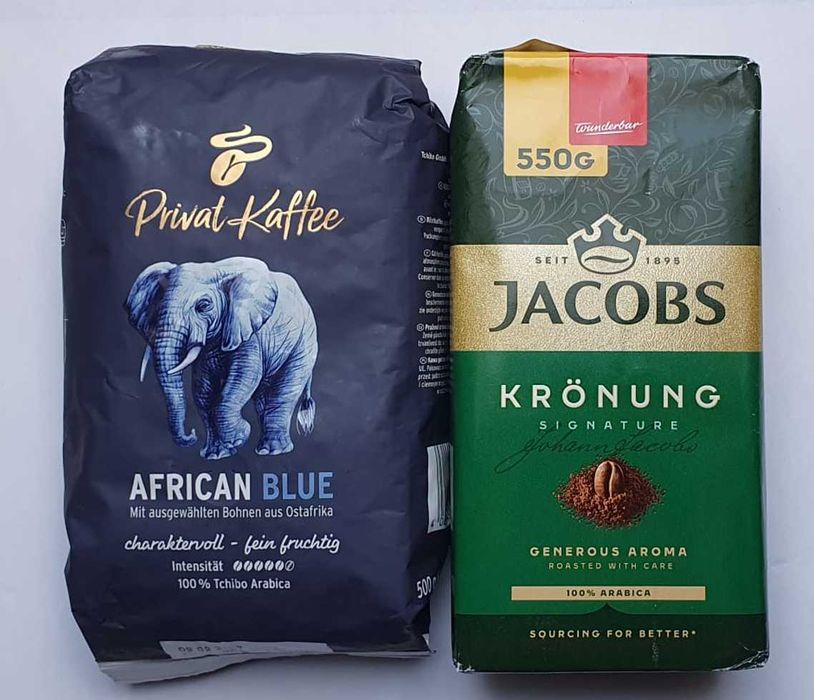 Kawa ziarnista Tchibo Privat Kaffee African + JACOBS  mielona KRONUNG