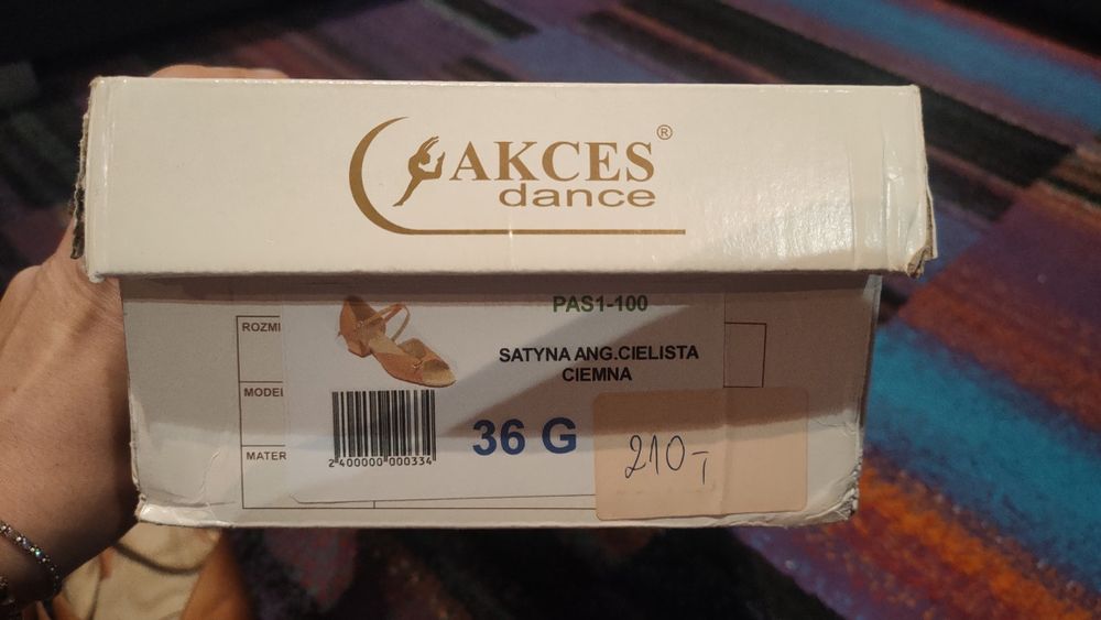 Buty do tańca towarzyskiego 36 G na klocku akces dance